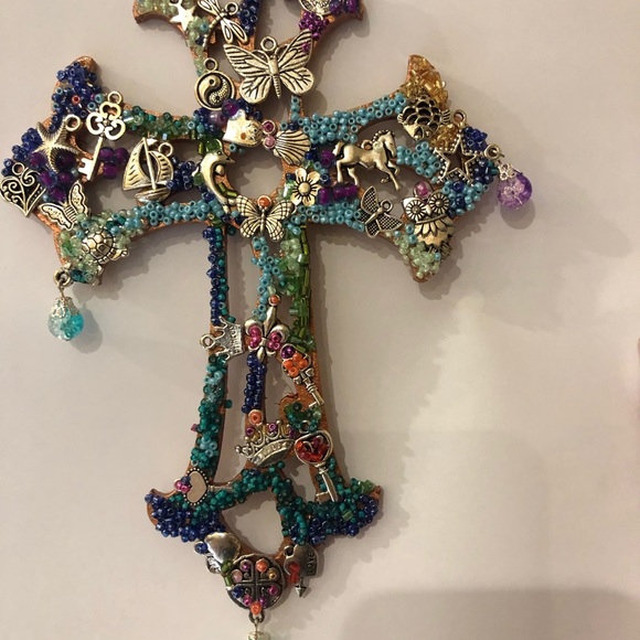Hand made decorative vintage cross - Picture 2 of 8